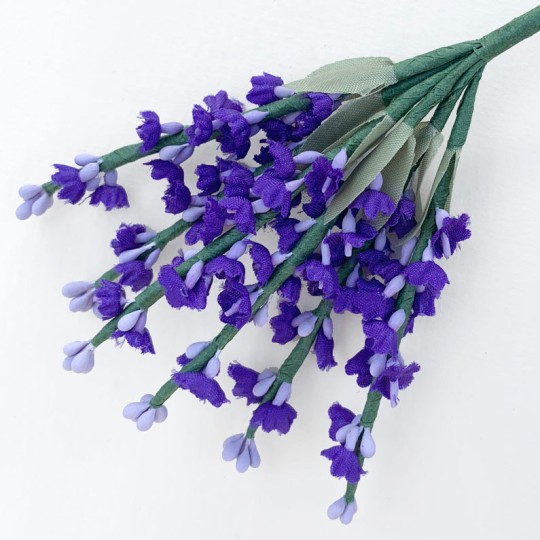6 Tiny Dark Purple Fabric Lavender Stems ~ Austria